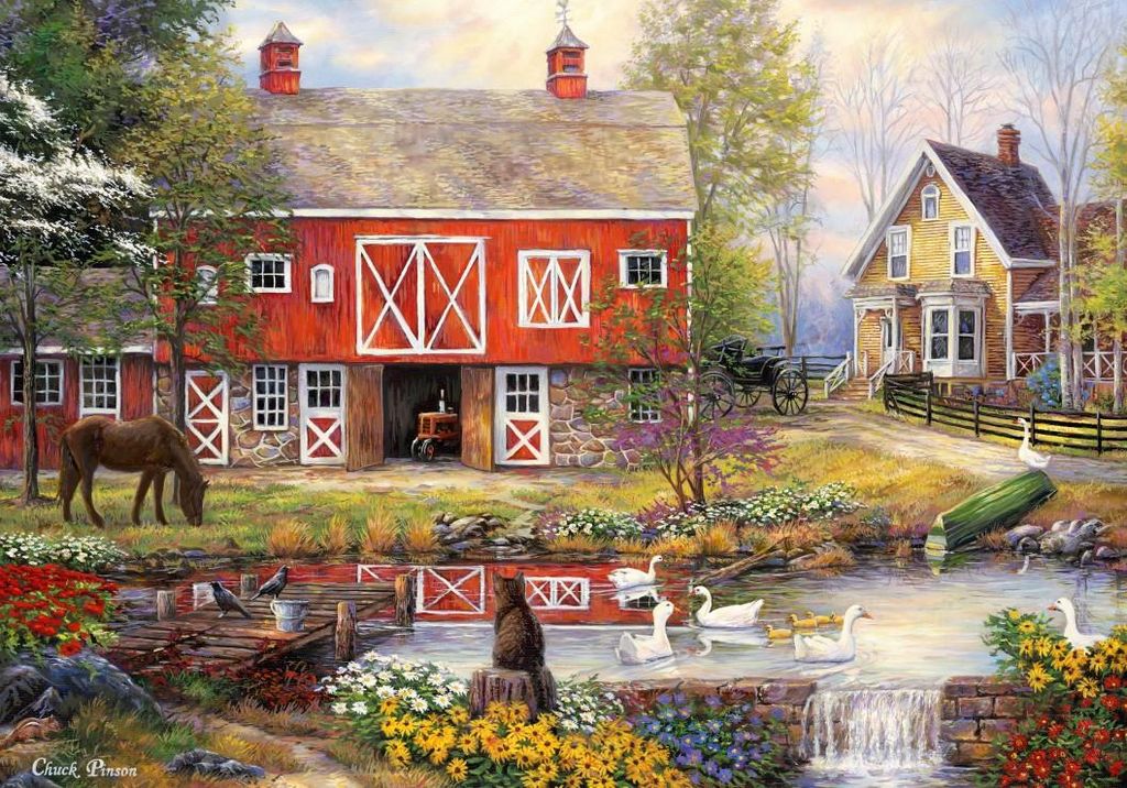 Grafika Puzzle Chuck Pinson - Legespiel Reflections On Country Living - 1000 Teile