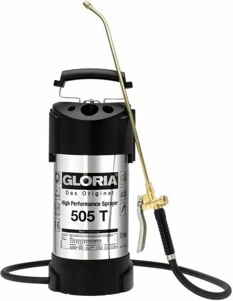 Druckzerstäuber für den Garten Gloria 505t Edelstahl Messing 6 BAR 5 L