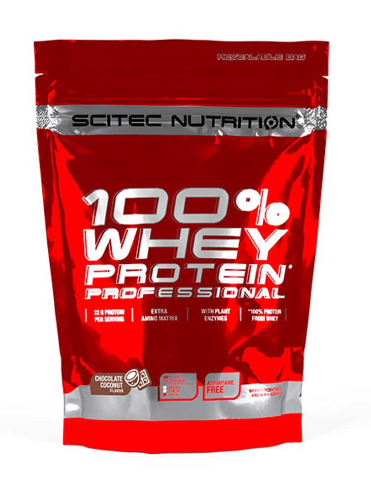 SCITEC NUTRITION Whey Protein Prof. 500g Schokolade- Kokosnuss (ROT)