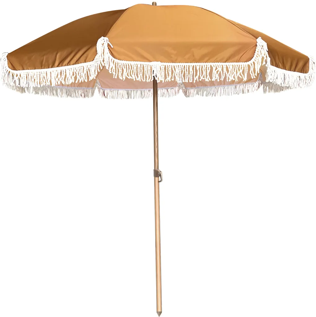 Parasol droit inclinable rond D.2 m Oviala Gaya - Protection UV grise
