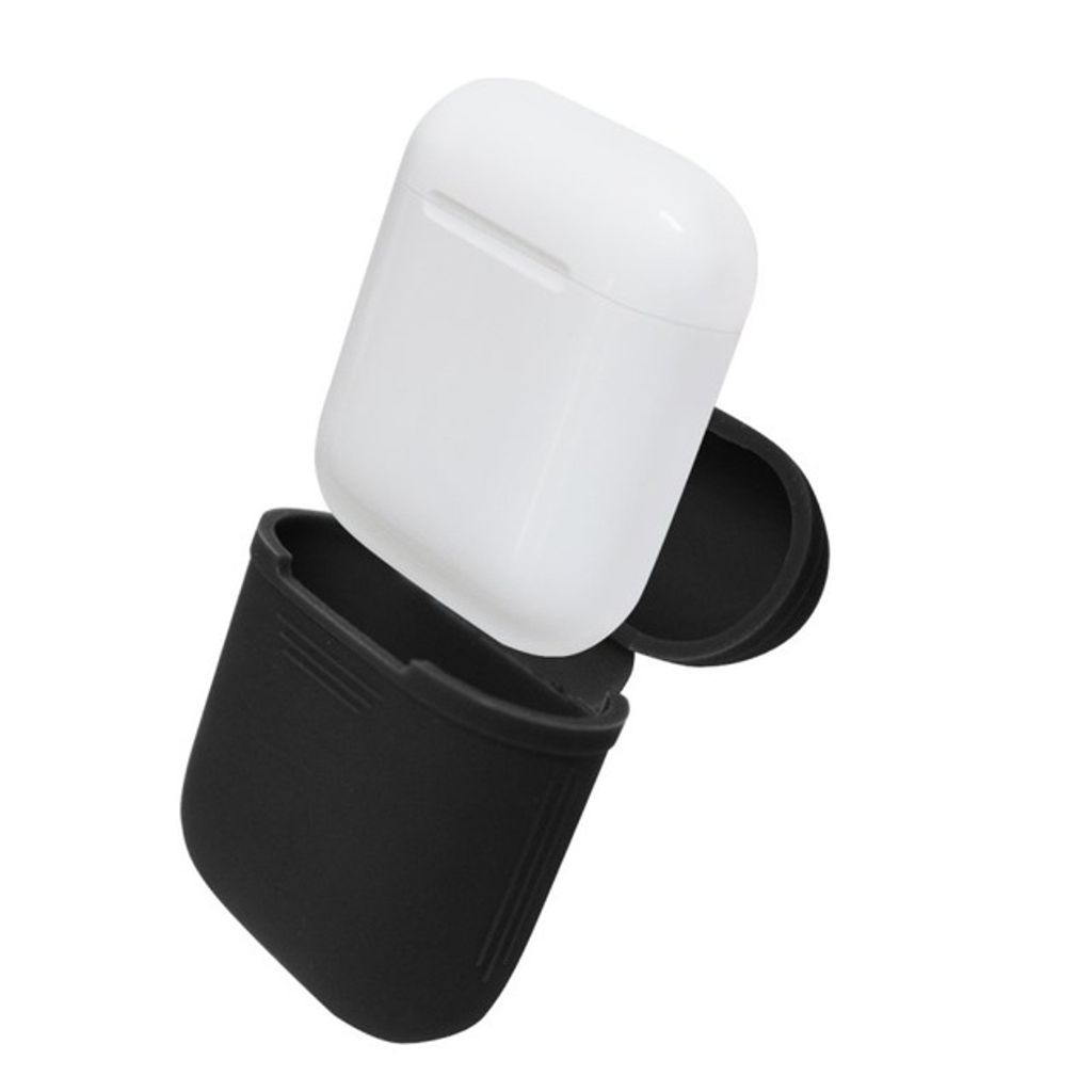 Airpods-Tragetasche aus Silikon - Schwarz