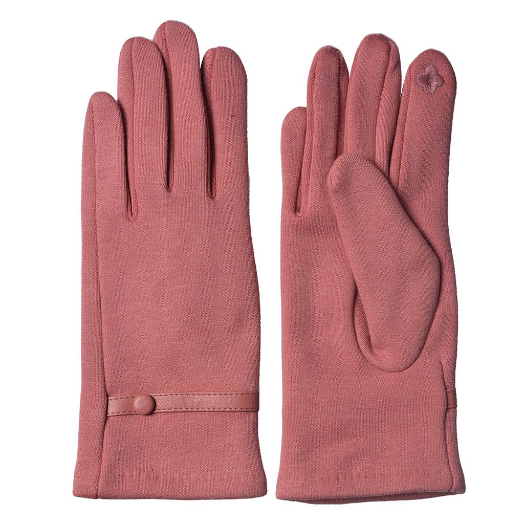 Clayre & Eef Winterhandschuhe 8x24 cm Rosa Baumwolle Produktbild 