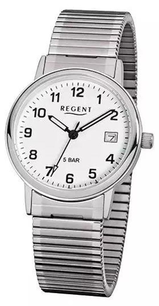 Regent Herren Armbanduhr F-705 Edelstahl Zugband Produktbild 