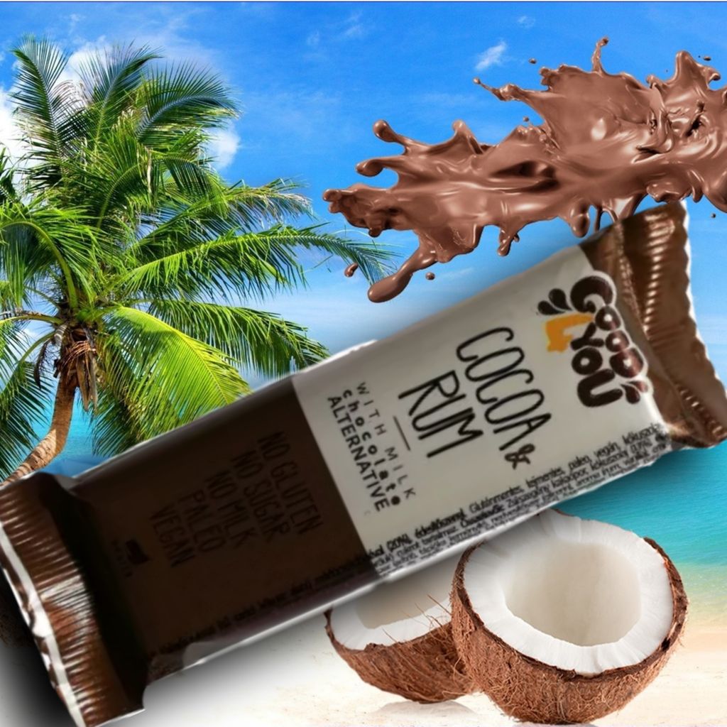 10x25g Good4You Kokos Schoko Rum Riegel / glutenfrei / ohne Zuckerzusatz / vegan
