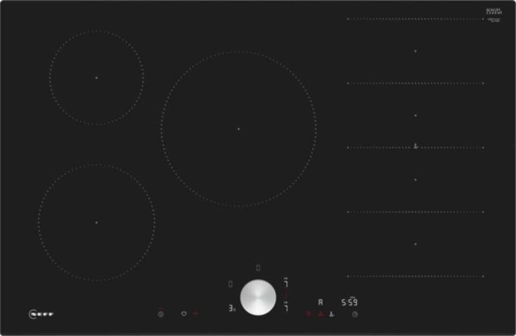 NEFF T68FTV4L0, N 90, Induktionskochfeld, autarkes Glaskeramik-Kochfeld 80 cm breit, Twist Pad, Flex Induction, Home Connect, Smart Hood Automatic,...