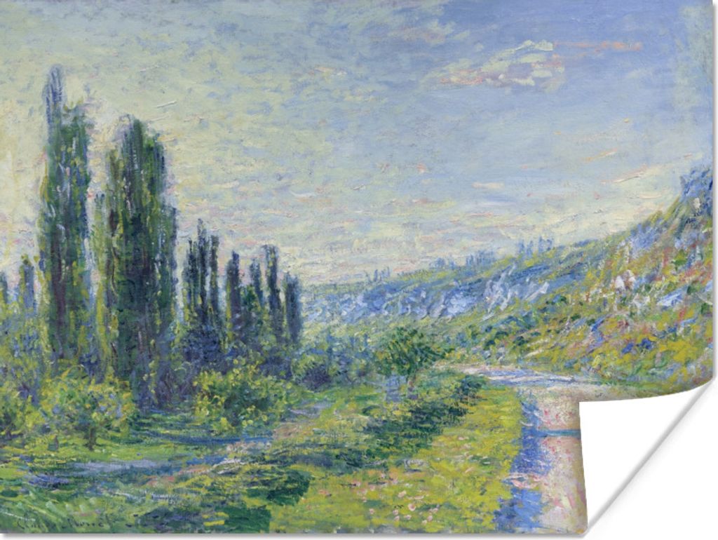 MuchoWow Poster Die Straße nach Vétheuil - Gemälde von Claude Monet 80x60 cm - Kunst für zu Hause