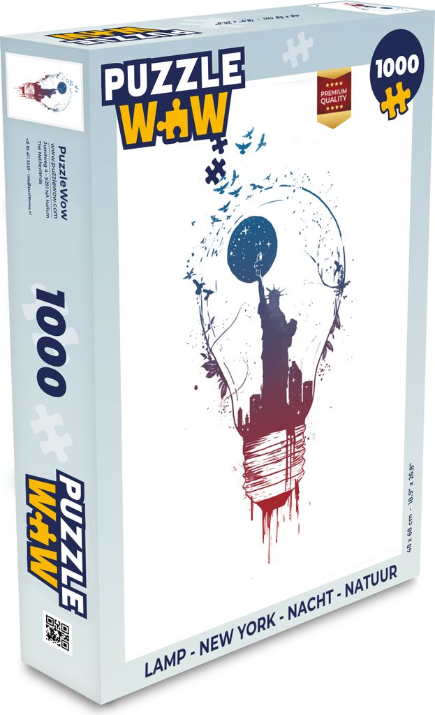 MuchoWow Puzzle 1000 Teile Lampe - New York - Nacht - Natur - Spielzeug - Alt und Jung - Spiele - Puzzeln