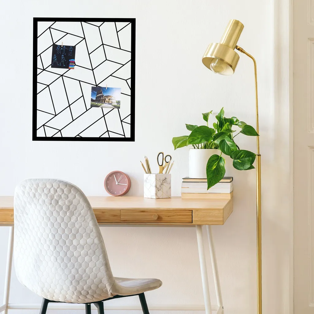Wallity Moodboard TNL1657 Nero - Bacheca in Metallo 50x60 cm Design