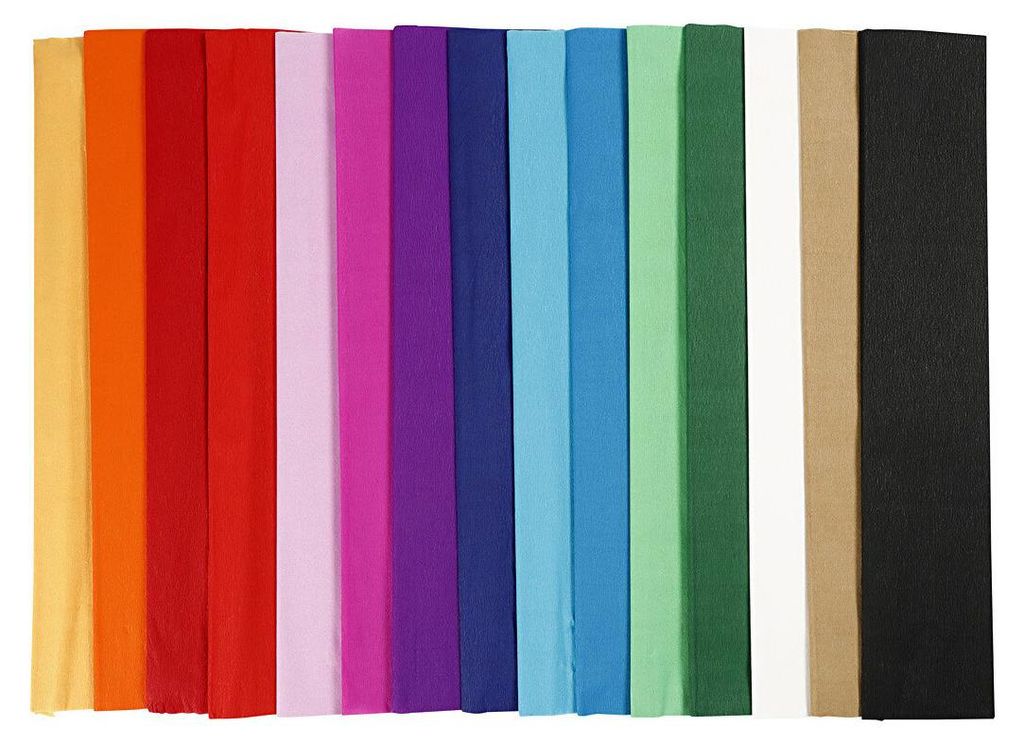 Krepový papier - základné farby, 15 ks. Obrázok produktu 
