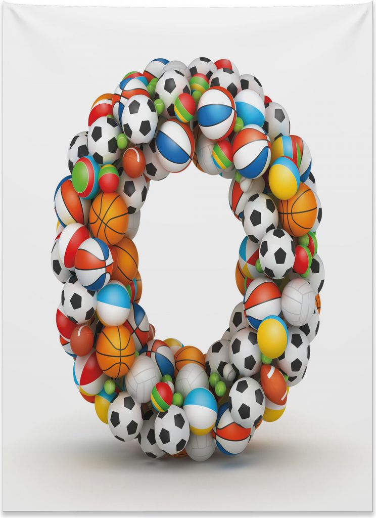 Abakuhaus Buchstabe O Wandteppich, Bunt sportlich aus Weiches Mikrofaser Stoff Kein Verblassen Klare Farben Waschbar, 110 x 150 cm, Mehrfarbig