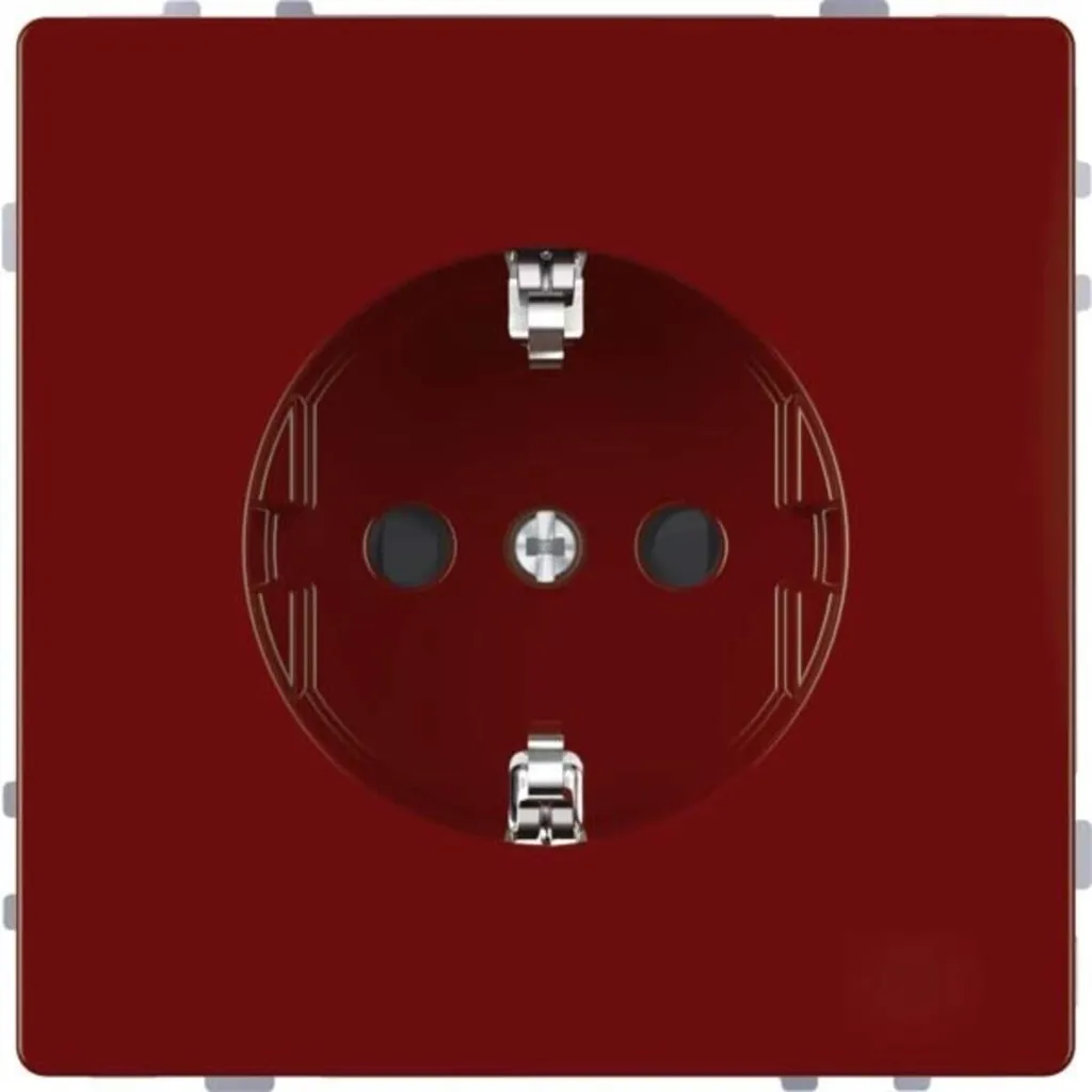 Prise Merten Design rouge rubis MEG2300-6006 SCHUKO avec terre 16A