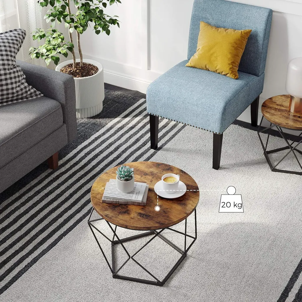Table d'Appoint Stable et Compacte pour Petit Espace, Lot de 2 Bois - 8