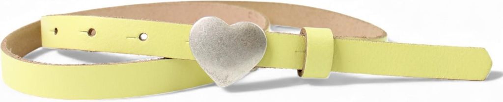 FRONHOFER süßer Kindergürtel mit silberner Herz Schnalle, plastikfrei, 1,5 cm schmal