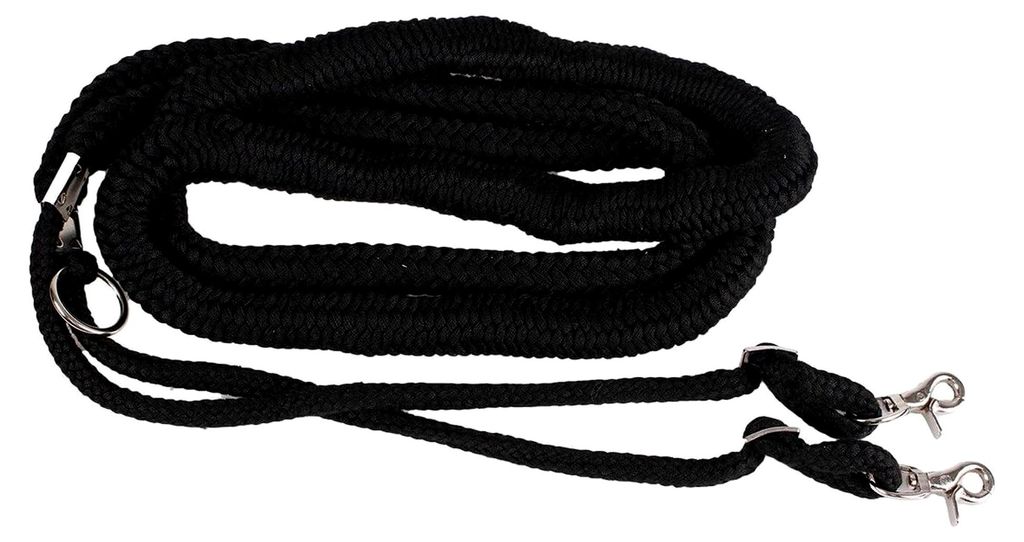 Longierhilfe mit Longierleine für Bodenarbeit, 4 Farben, 4 Größen (L, schwarz)