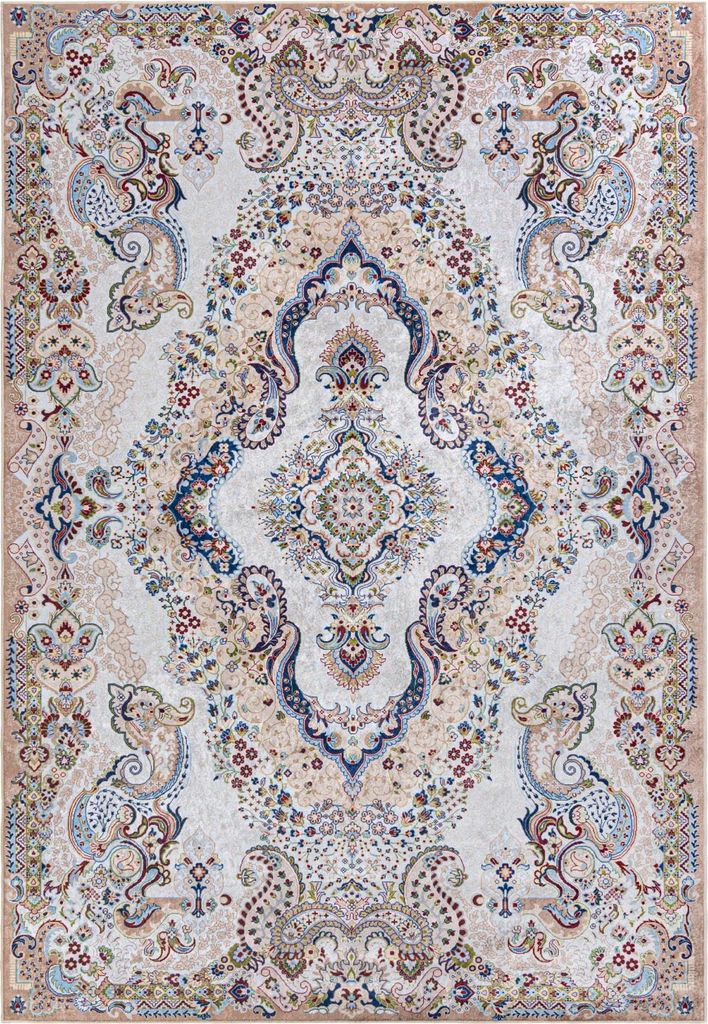 Beige Teppich Mazovia - Oriental, Traditionell Teppich für Wohnzimmer, Schlafzimmer, Büro - Maschinenwaschbar - 80 x 150 cm