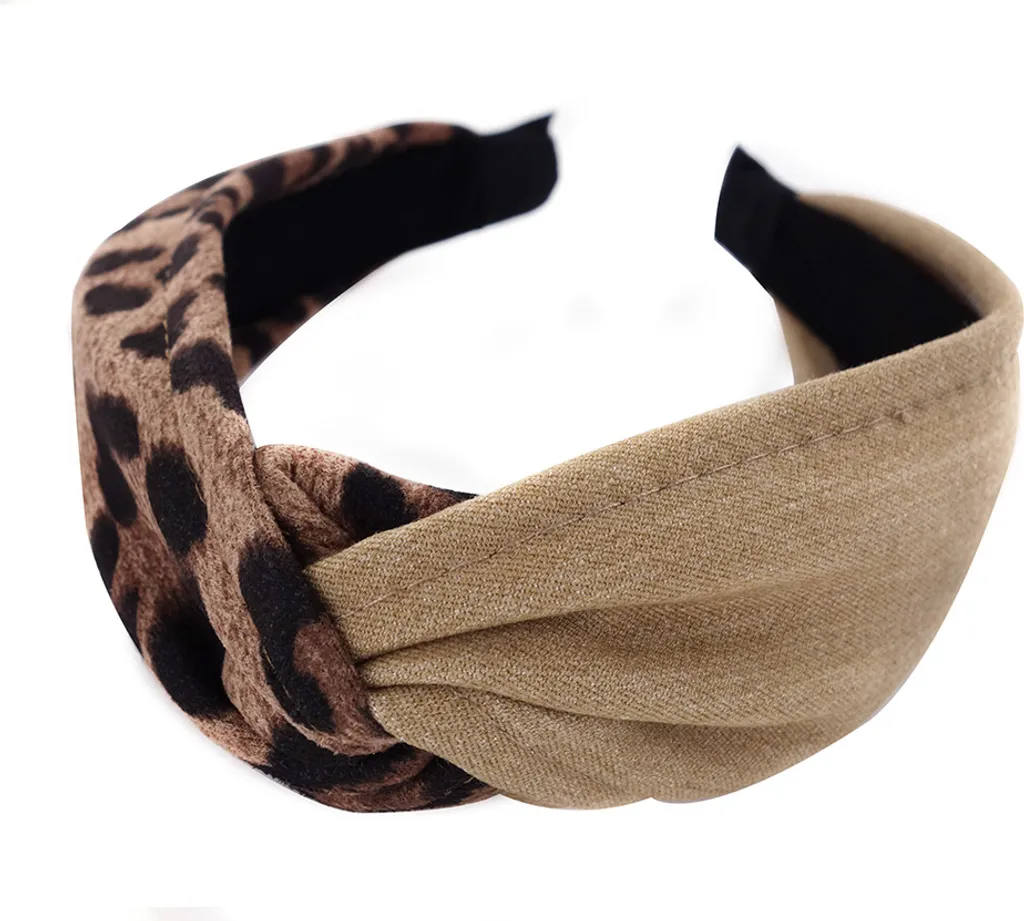 Fascia per capelli annodata con stampa leopardata naturale / Fascia per capelli annodata / Accessorio per capelli - Italia
