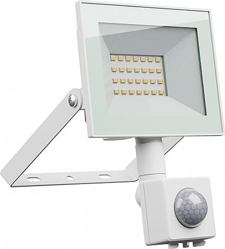 Spectrum LED NOCTIS LUX 4 Fluter 20W Strahler 1650lm weiß 100° IP44 Neutralweiß 4000K mit Bewegungssensor