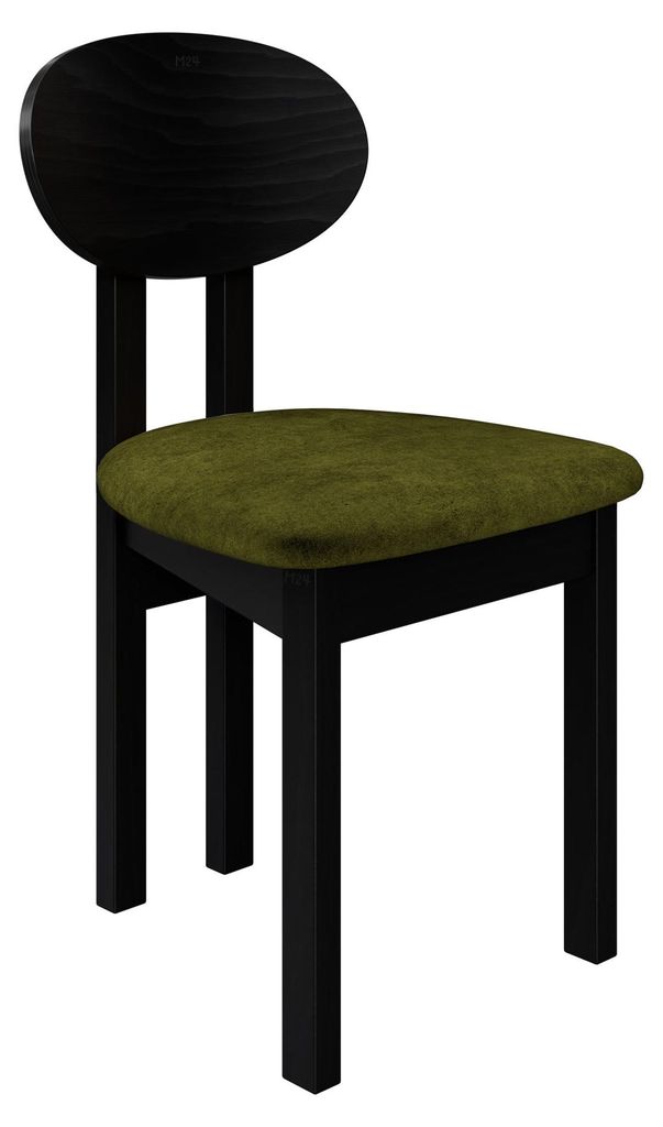 MIRJAN24 Stuhl Divo III, Esszimmerstuhl aus Buchenholz, 47x48x85 cm (Holzfarbe: Schwarz, Stofffarbe: Zetta 297)