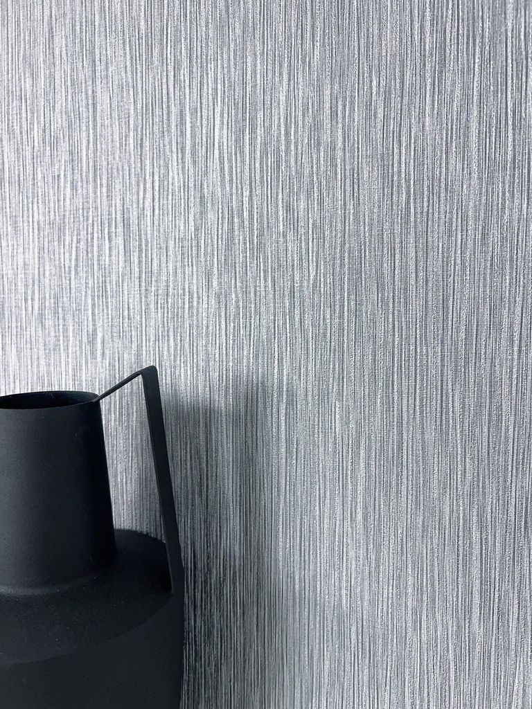 NEWROOM Tapete Grau Vliestapete Unifarbe - Universal Modern Silber Glitzer Struktur Monochrom Einfarbig Uni Linien