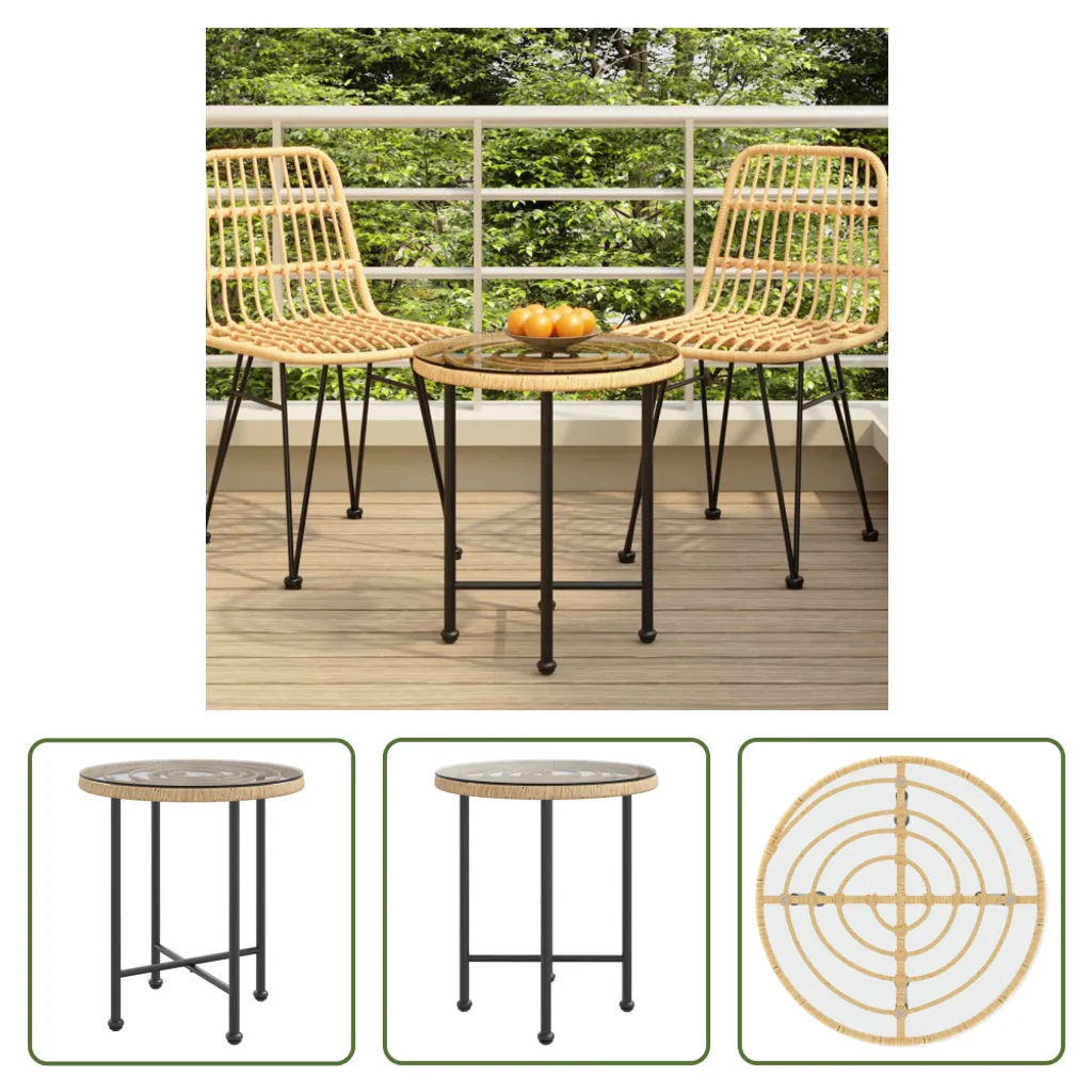 Table de salle à manger compacte Ø50 cm idéale pour petit studio et balcon - 7