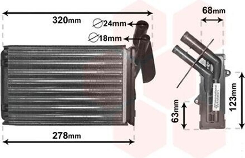 VAN WEZEL 43006048 Wärmetauscher Innenraumheizung Kühler für RENAULT MEGANE I (BA0/1) CLIO I (B/C57, 5/357) MEGANE I Cabriolet (EA0/1) 19 II 19 I