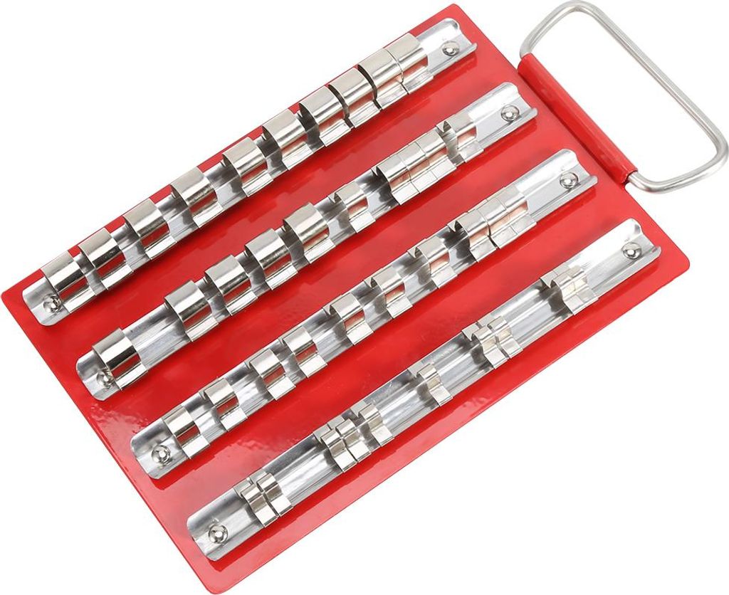 Heavy Duty Socket Tray Rack Organizer 1/2 1/4 3/8 Zoll Garage Workshop Rail Tools Holder 40Pcs