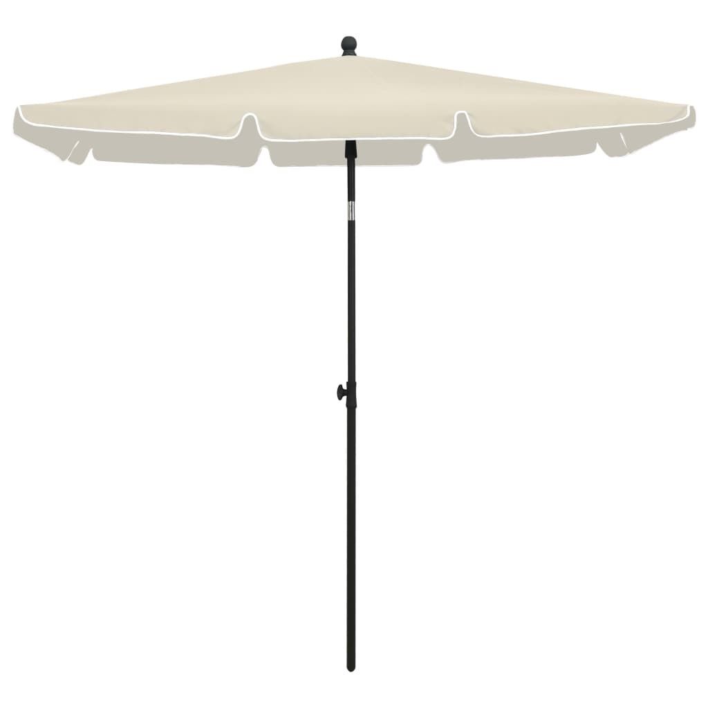vidaXL Parasol avec mât 210x140 cm Sable Image du produit 
