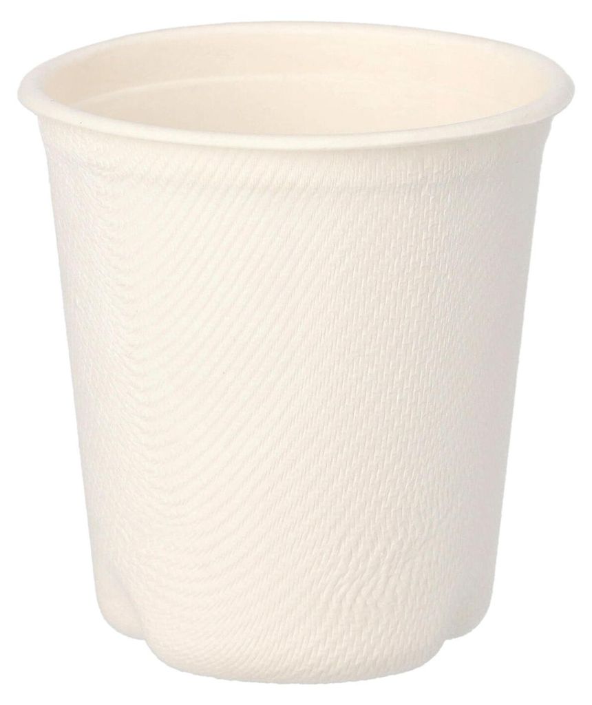 500x Heißgetränkebecher aus Zuckerrohr "pure" 100 ml Ø 63mm