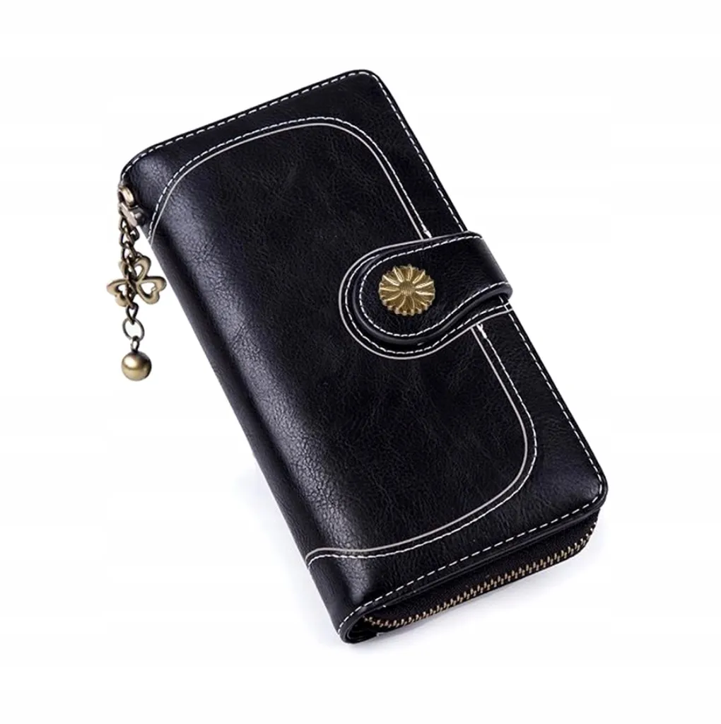Portafoglio Donna Grande Ecopelle Nero | Business Organizer 19cm - 2