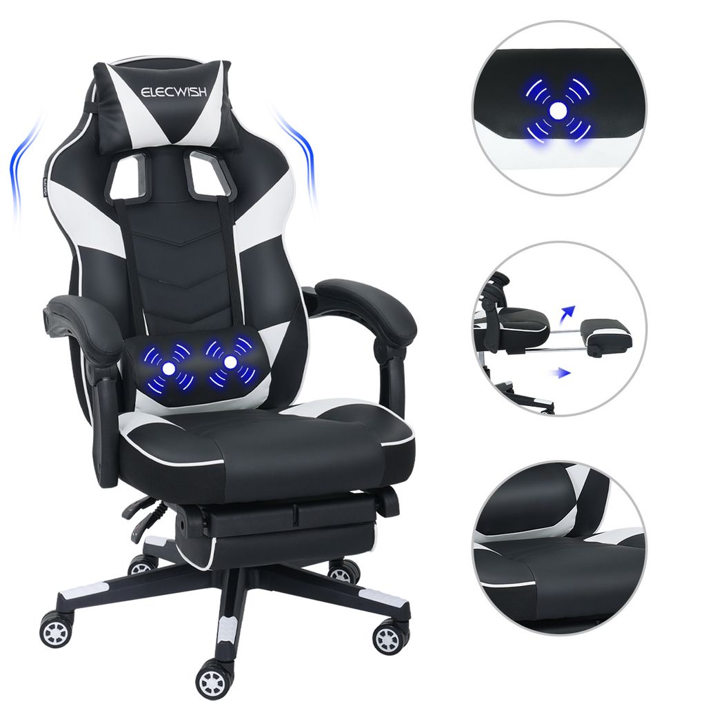 Ergonomischer Gaming Stuhl Bürostuhl Drehstuhl USB Massage