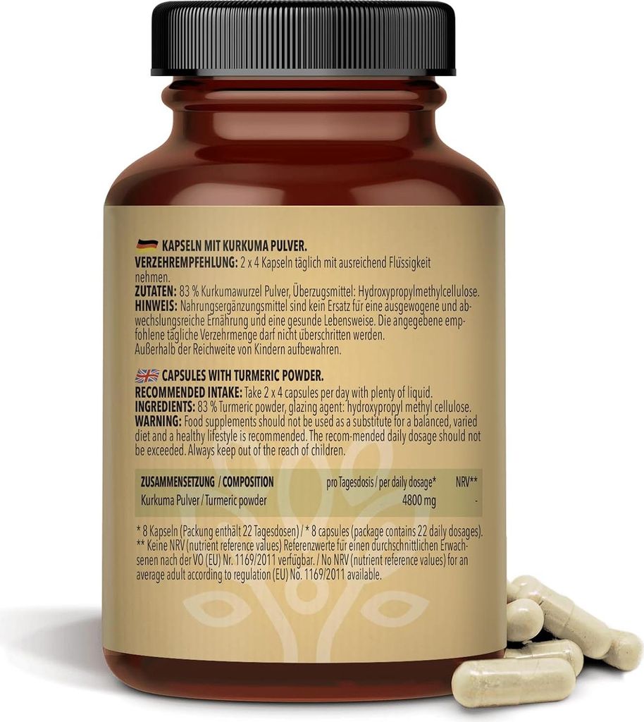 BODYLAB Kurkuma Pulver - 180 Kapseln