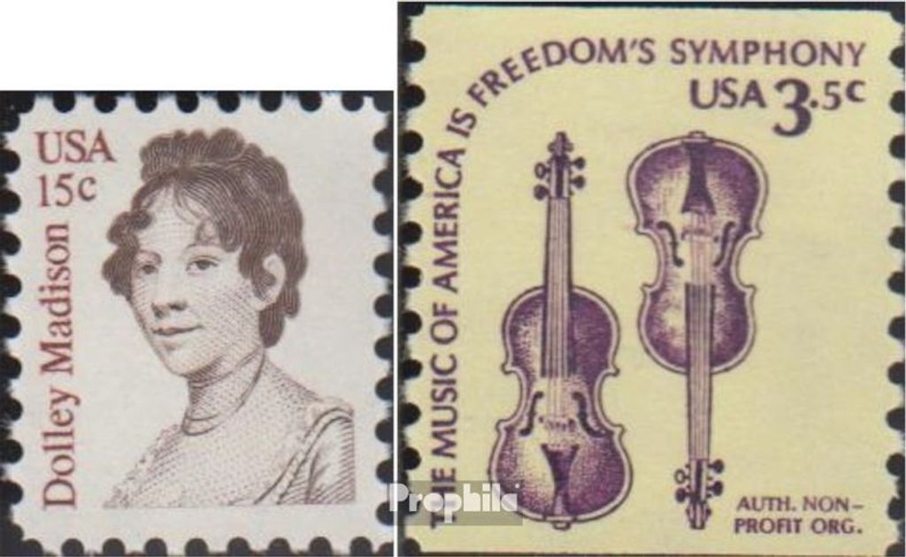 Briefmarken USA 1980 Mi 1428,1430y (kompl.Ausg.) postfrisch Dolly Madison