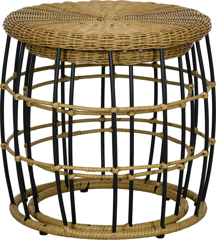 2er-Set Balkontische Gartentische, Wetterbeständig, Boho-Stil, Schwarz Khaki