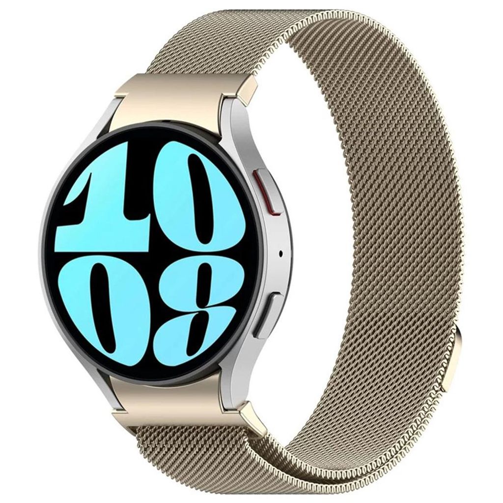 FFO2World Milanaise-Uhrenarmband mit Schnellverschluss – & nahtlos, passend für Samsung Galaxy Watch 4–7/FE/Pro – Starlight
