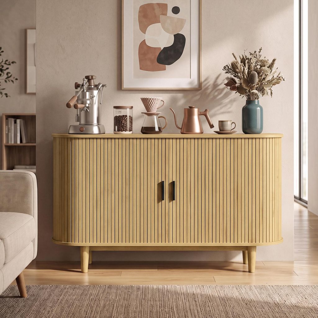 Sideboard mit Schiebetüren, Mid-Century Modern Produktbild 