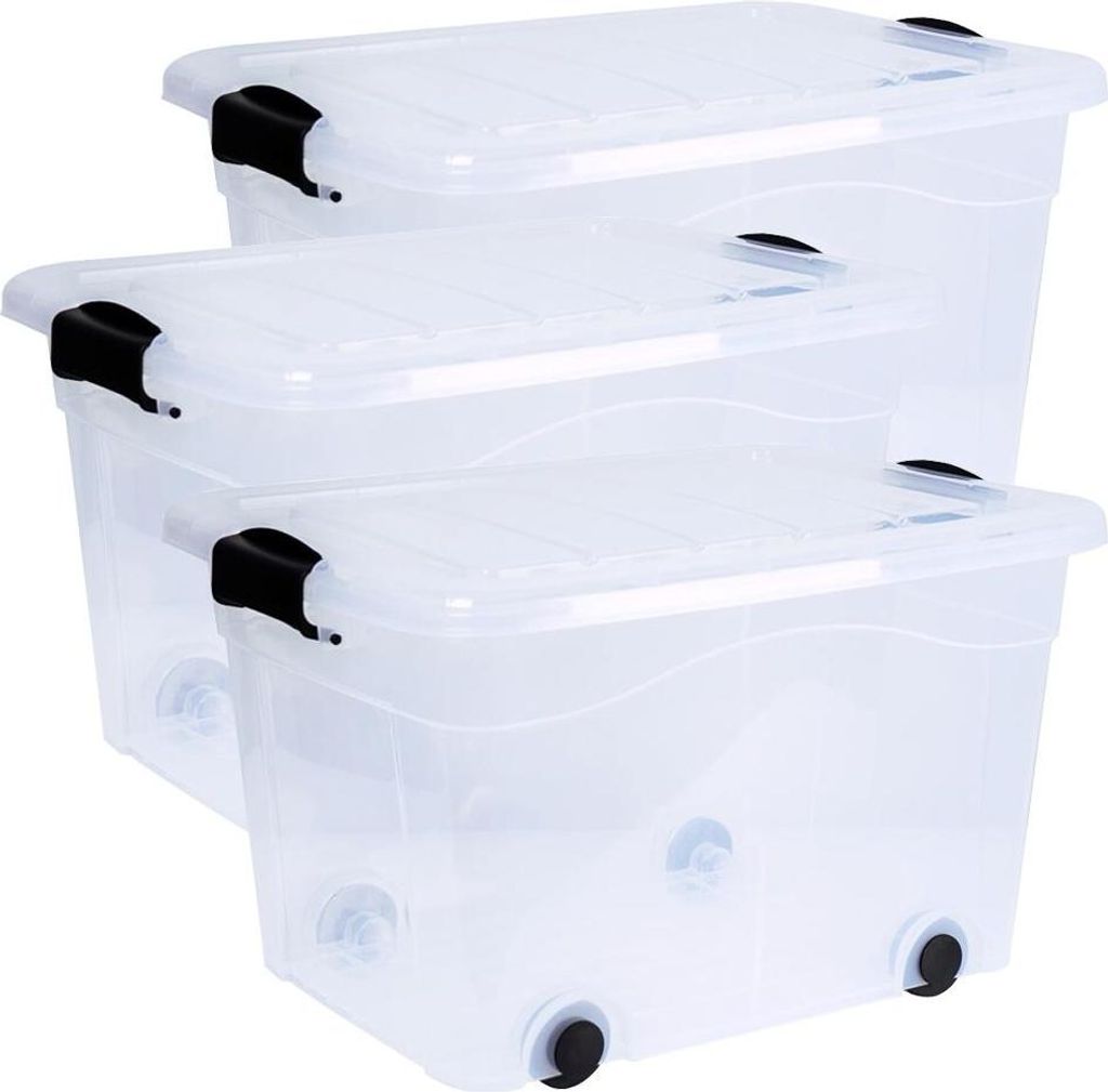 Aufbewahrungsbox Anzio 40 l 3er-Set mit Rollen