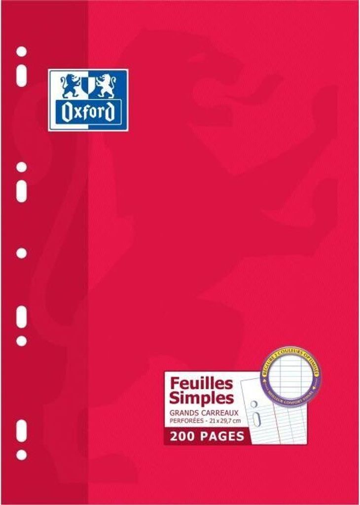 Oxford 100105679, Einfarbig, Rot, A4, Matt, Universal