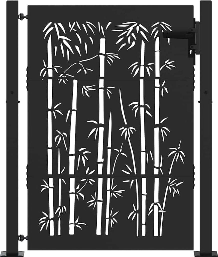 vidaXL Gartentor Schwarz 110 x 130 cm Pulverbeschichteter Stahl