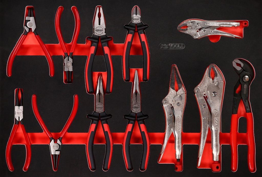KS Tools Zangen-Satz in Schaumstoffeinlage, 12-tlg, 811.0012