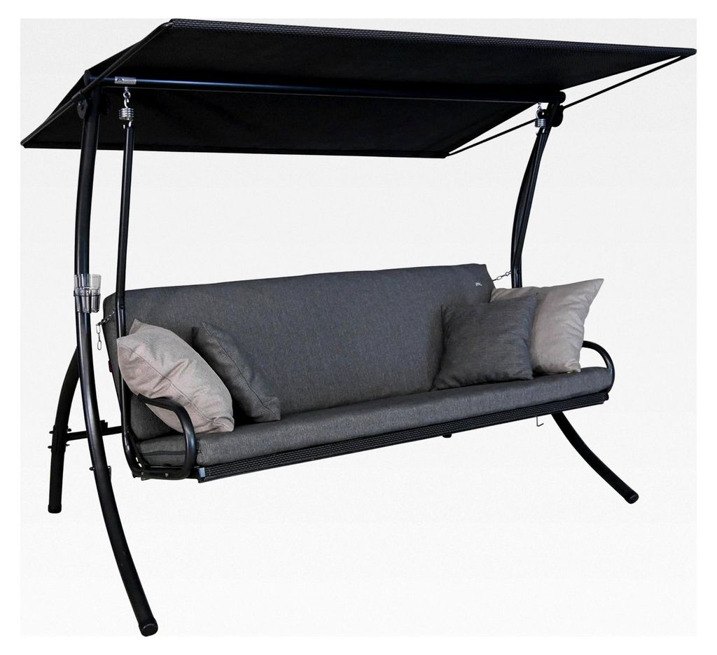 Hollywoodschaukel Elegance Smart – Schaukel zum Sitzen, Liegen und Entspannen, inkl. Bettfunktion, einfache Montage, Germany, hochwertiger Stoff,...