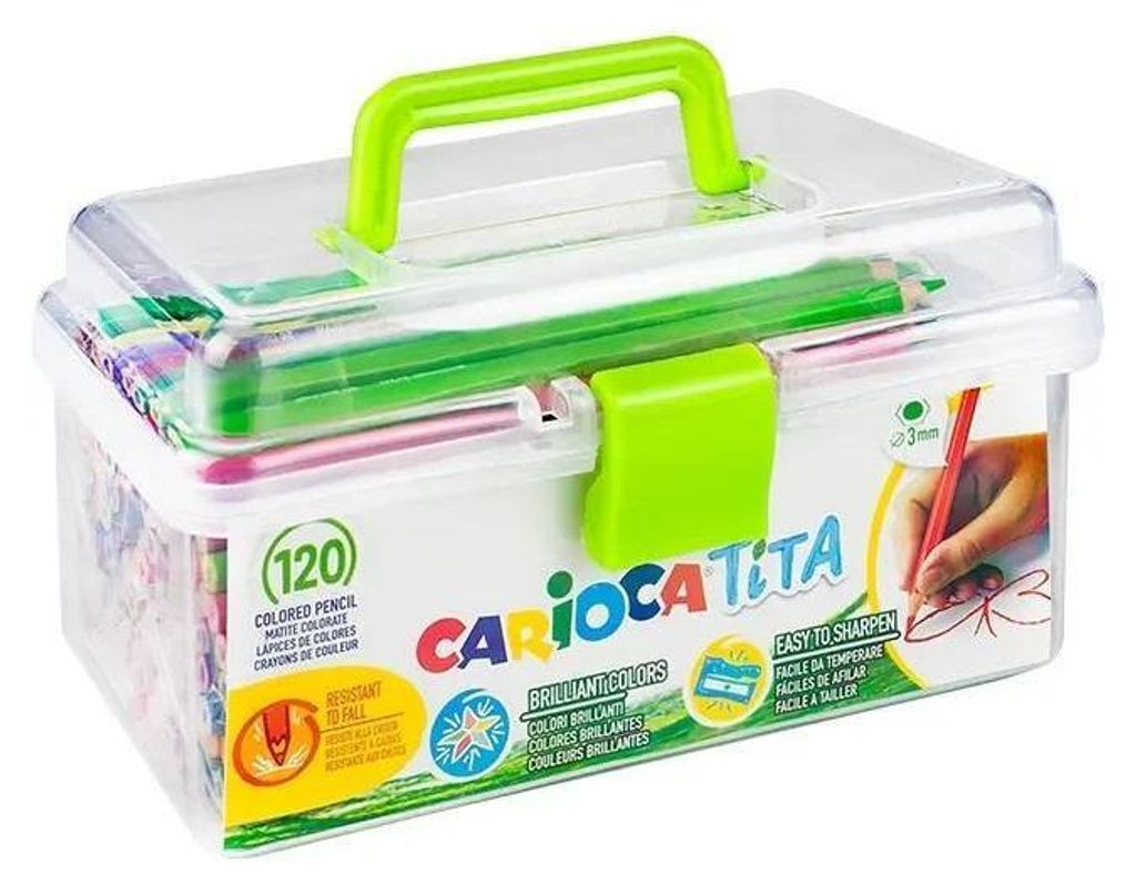 Carioca Tita Matita Pastelli Set Scuola 120 Pz. Petto Immagine del prodotto 