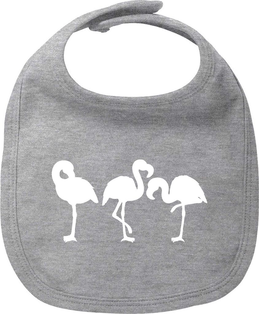 Huuraa Baby Lätzchen Flamingos Silhouette Heather Grey Klettverschluss Baumwolle Latz Geschenkidee