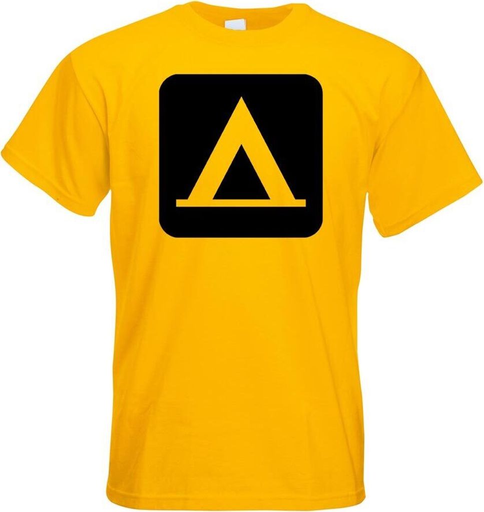 Kiwistar - T-Shirt - gelb - Zelten Camping Piktogramme Herren Funshirt Bedruckt Design Sprüche Spruch Motive - mit Motiv Bedruckt - Funshirt Desig...
