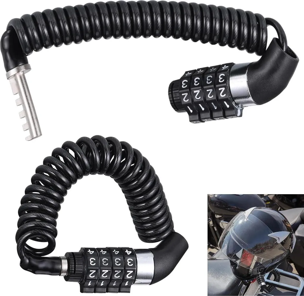 Antivol casque vélo robuste en alliage de zinc et câble PVC de 150cm
