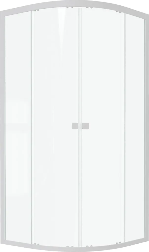 Porte de douche 1/4 cercle blanc 90x90 verre transparent WHITY ROUND