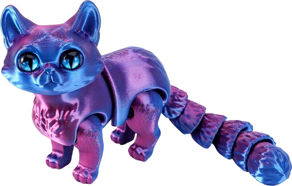 3D-gedrucktes Katzenornament, bewegliche Katzenfigur mit flexiblen Gliedmaßen und Schwanz, Desktop-Haustier-Katzen-Zappelspielzeug für Erwachsene...