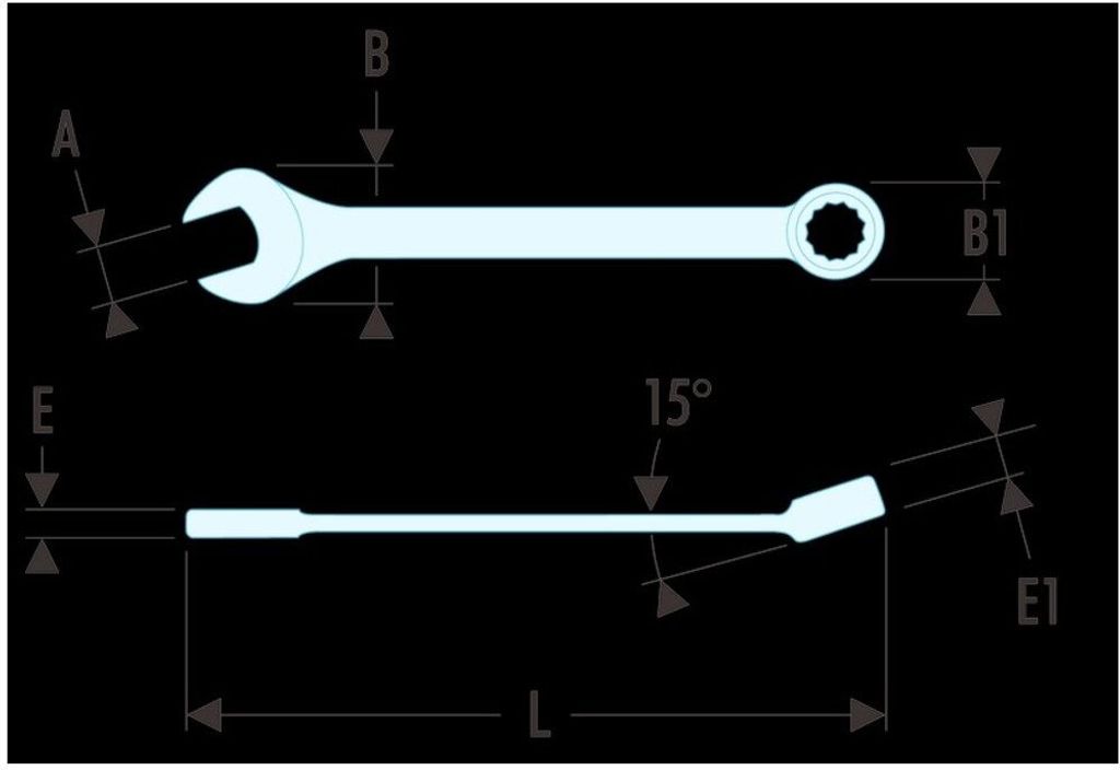 FACOM Ring-Maulschlüssel 39 kurz 1/4