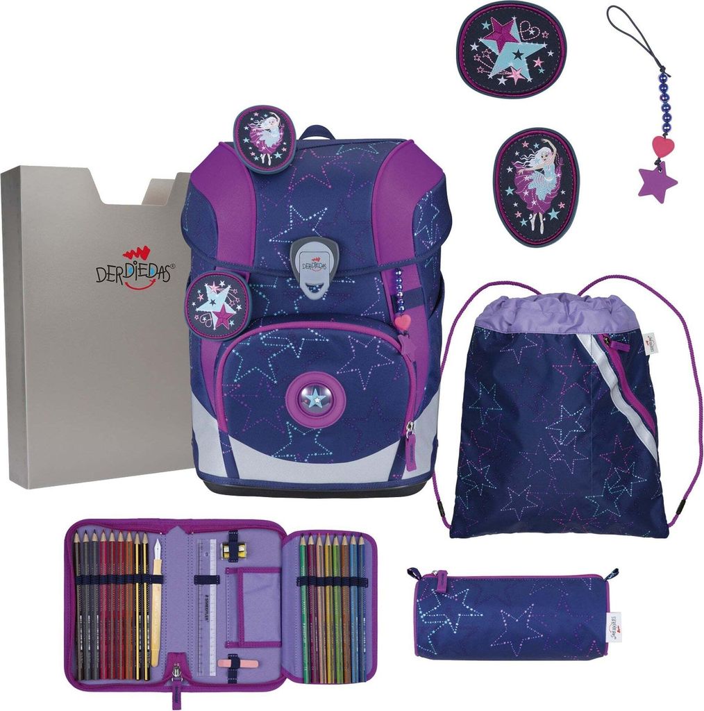 DerDieDas zaino della scuola ErgoFlex Tiny LED Set 6 -pezzi Immagine del prodotto 