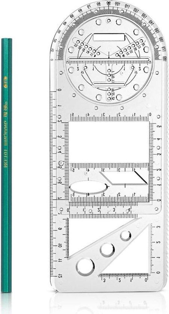Geometrische Maßstab - flexibility Gradenskala - kleine Messlinie - Kunststoff - mit Bleistift - Schreinladen