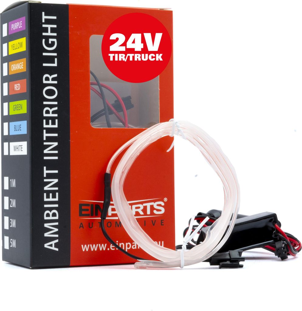 LED Auto Lichtleiter Umgebungslicht 24V Weiß 1 Meter